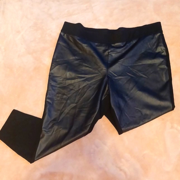 AVA & VIV Womens Black Vegan Leather Pants 3X - Picture 3 of 7